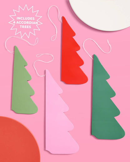 Assorted Honeycomb Christmas Tree Set - 4pk