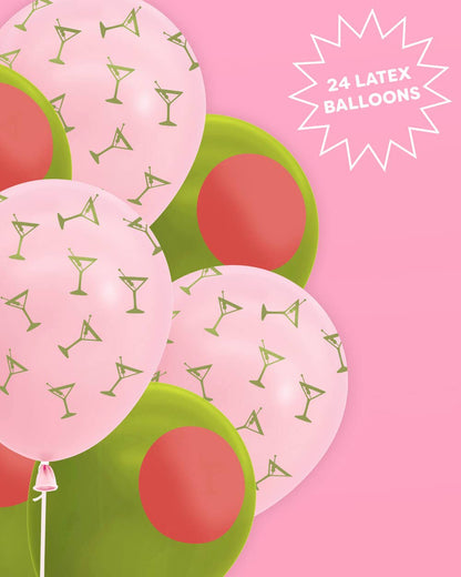 Martini Assorted Latex Balloons - 24pk