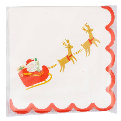 Santa Sleigh Cocktail Napkins - 24pk