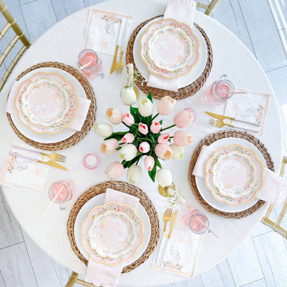 Pink Elephant Baby Shower Premium Small Paper Plates - 16pk