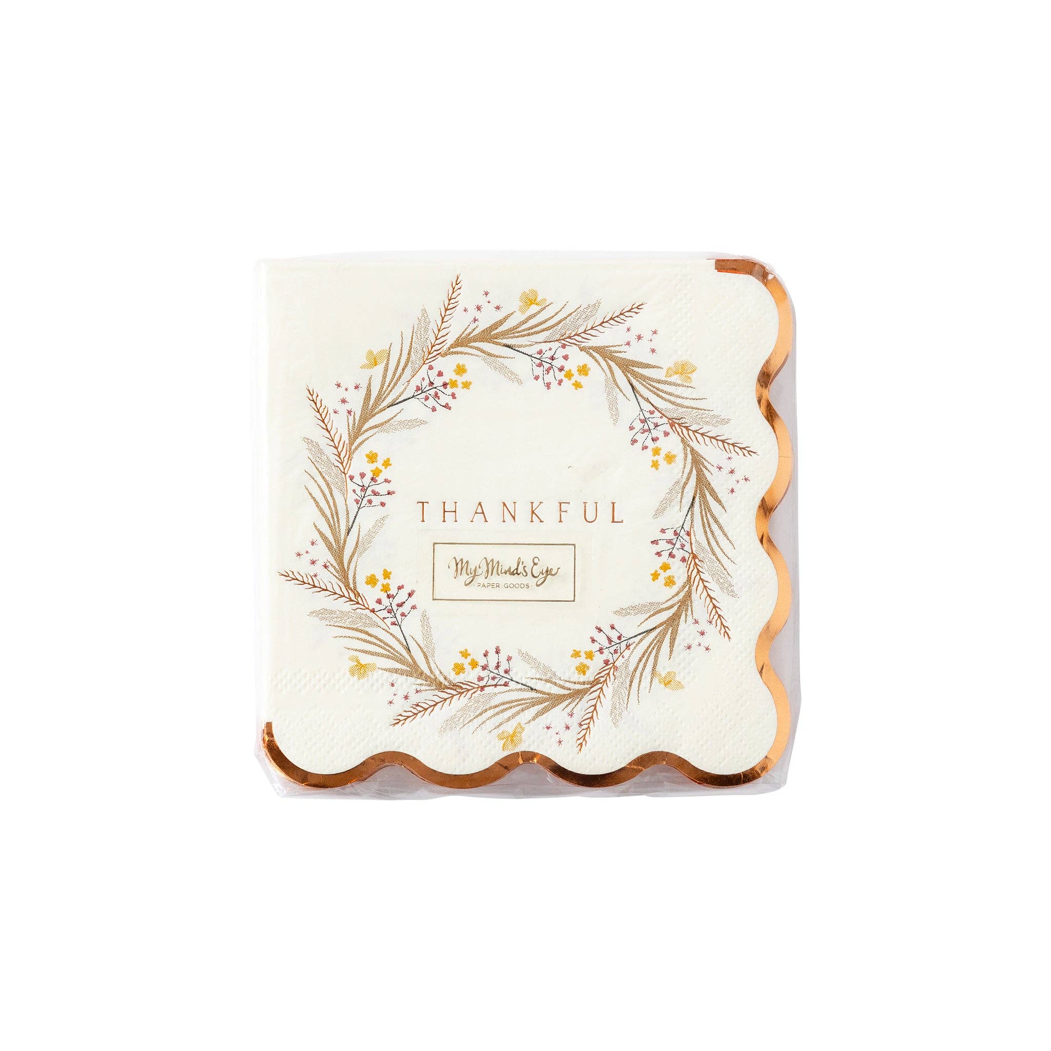 Thankful Harvest Wreath Beverage Napkins - 18pk