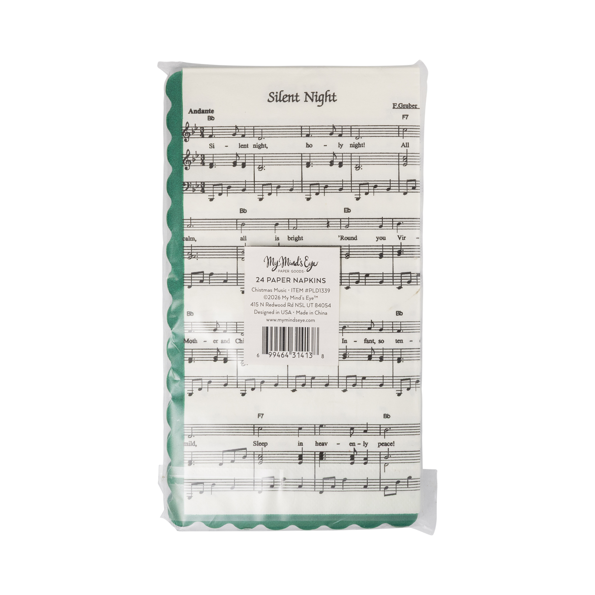 Christmas Sheet Music Paper Dinner Napkins - 24pk