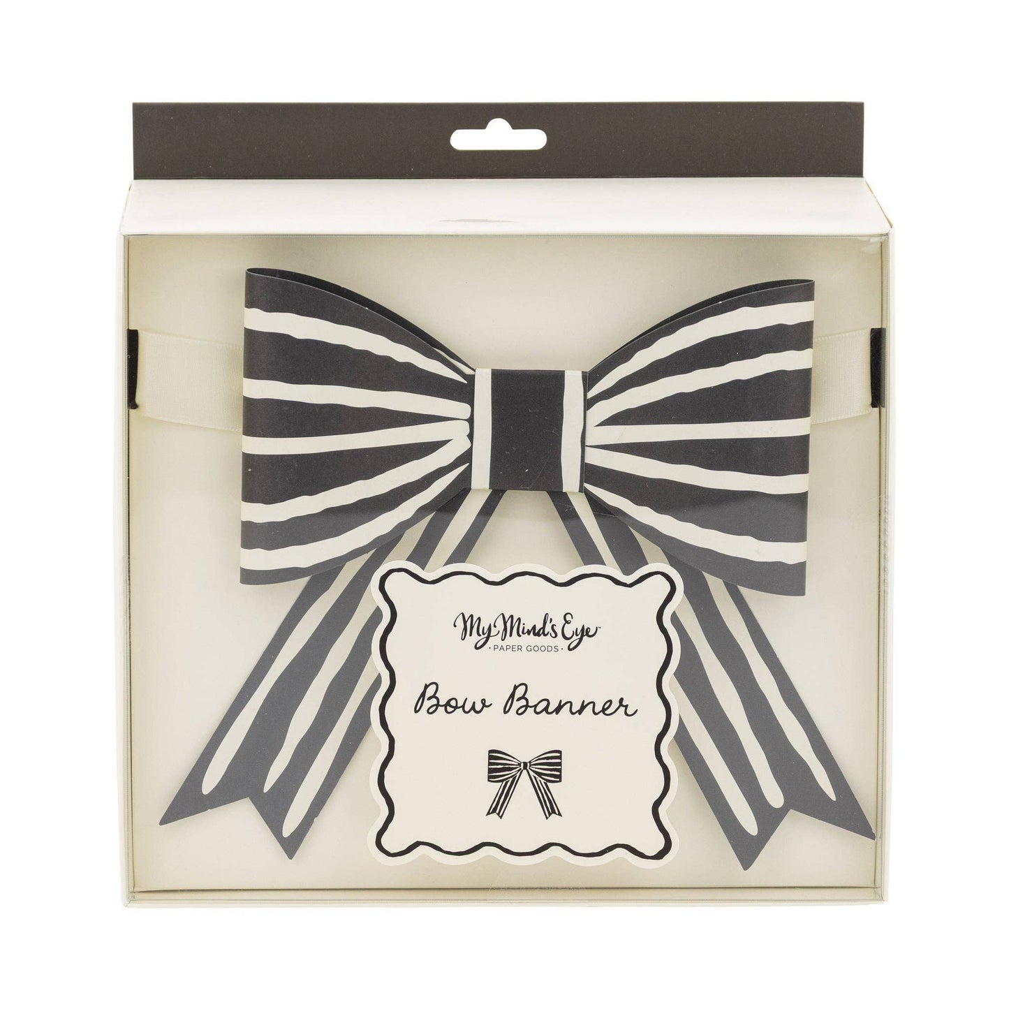Black and White 3D Paper Bow Banner