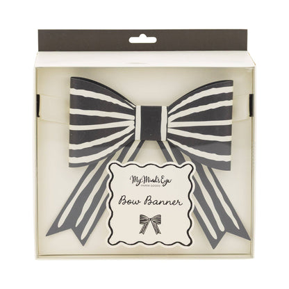 Black and White 3D Paper Bow Banner