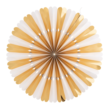 Gold and White Party Fan Set