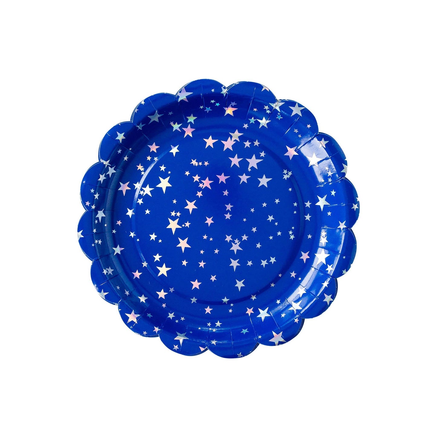 Red & Blue Assorted Scalloped Plate Set - 8pk