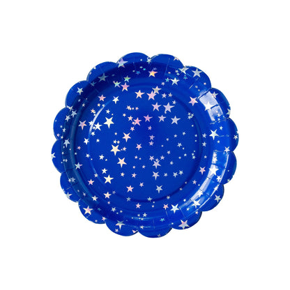 Red & Blue Assorted Scalloped Plate Set - 8pk