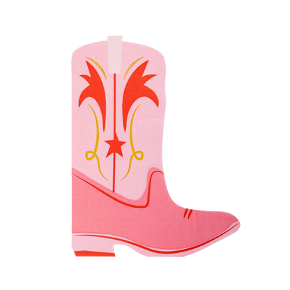 Pink Boot Shaped Paper Dinner Napkins - 18pk