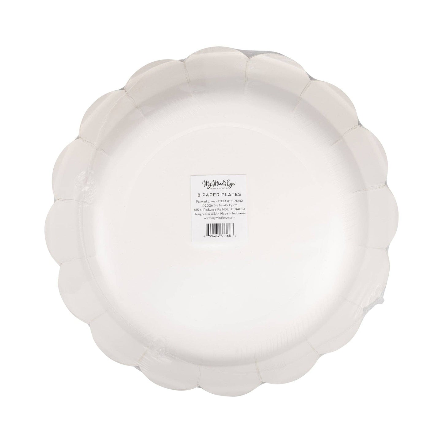 Red Striped 11" Large Paper Plates - 8pk