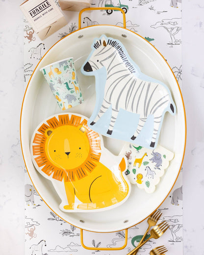 Safari Zebra Shaped Paper Plates - 8pk