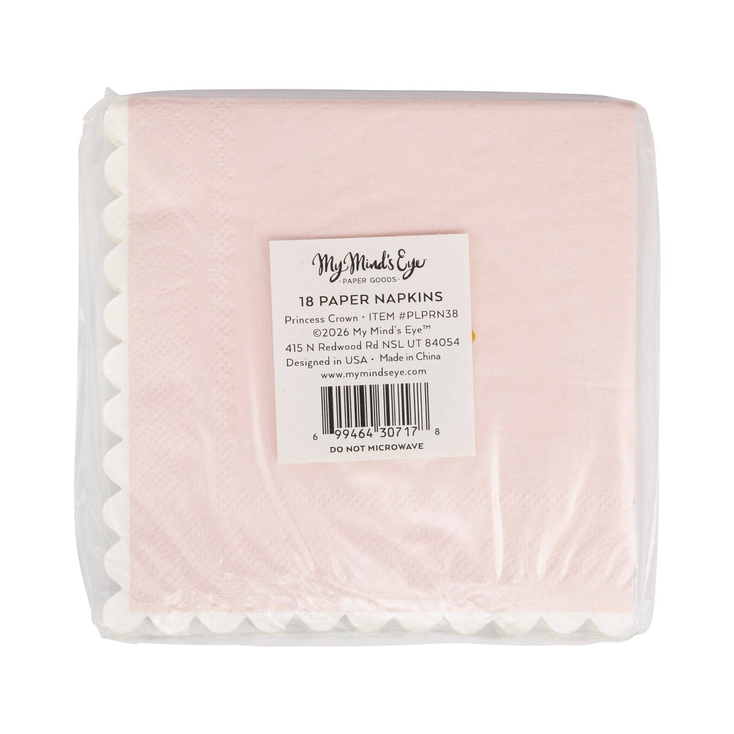 Princess Crown Pink Cocktail Napkins - 18pk