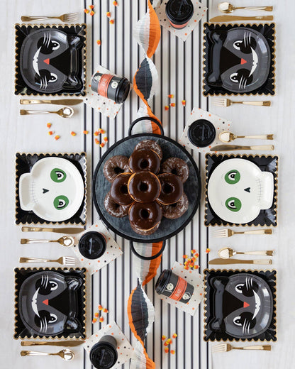 Cream with Black Stripe Paper Table Runner