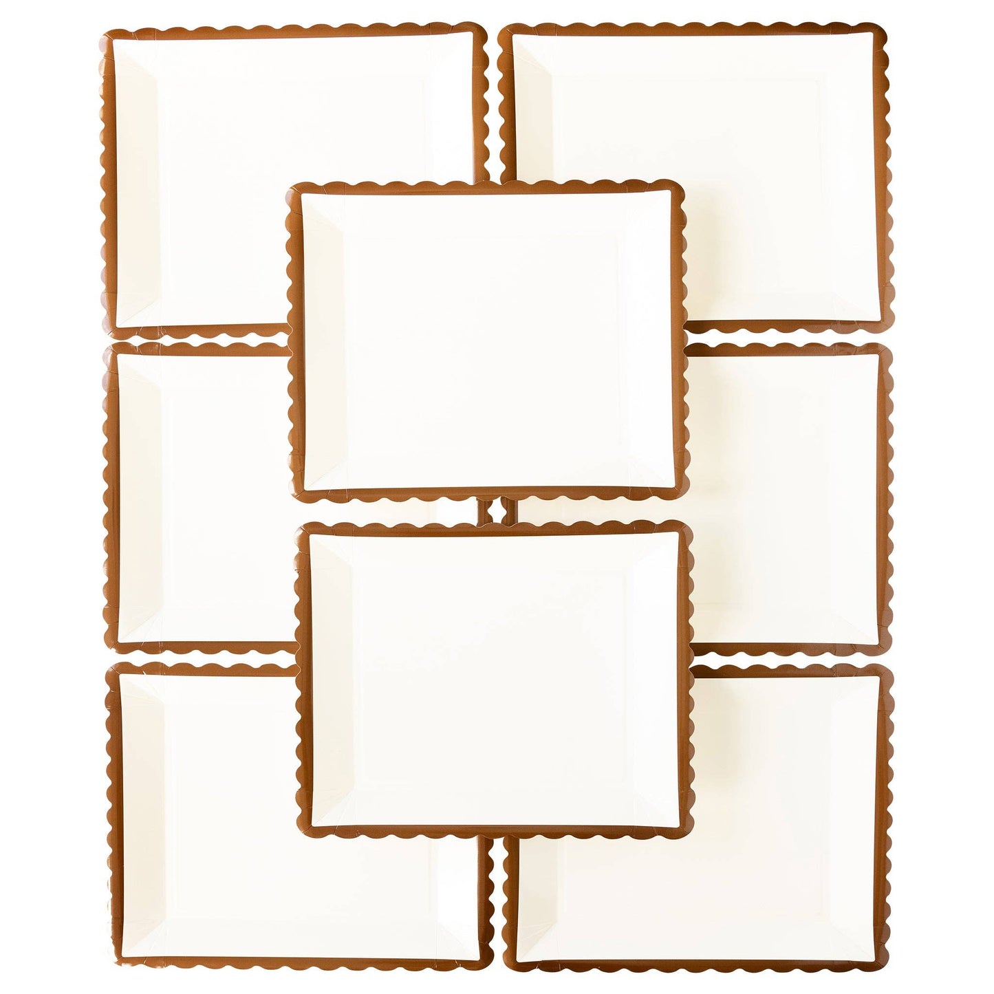 Brown Ruffle Edge Large Paper Plate Chargers - 8pk