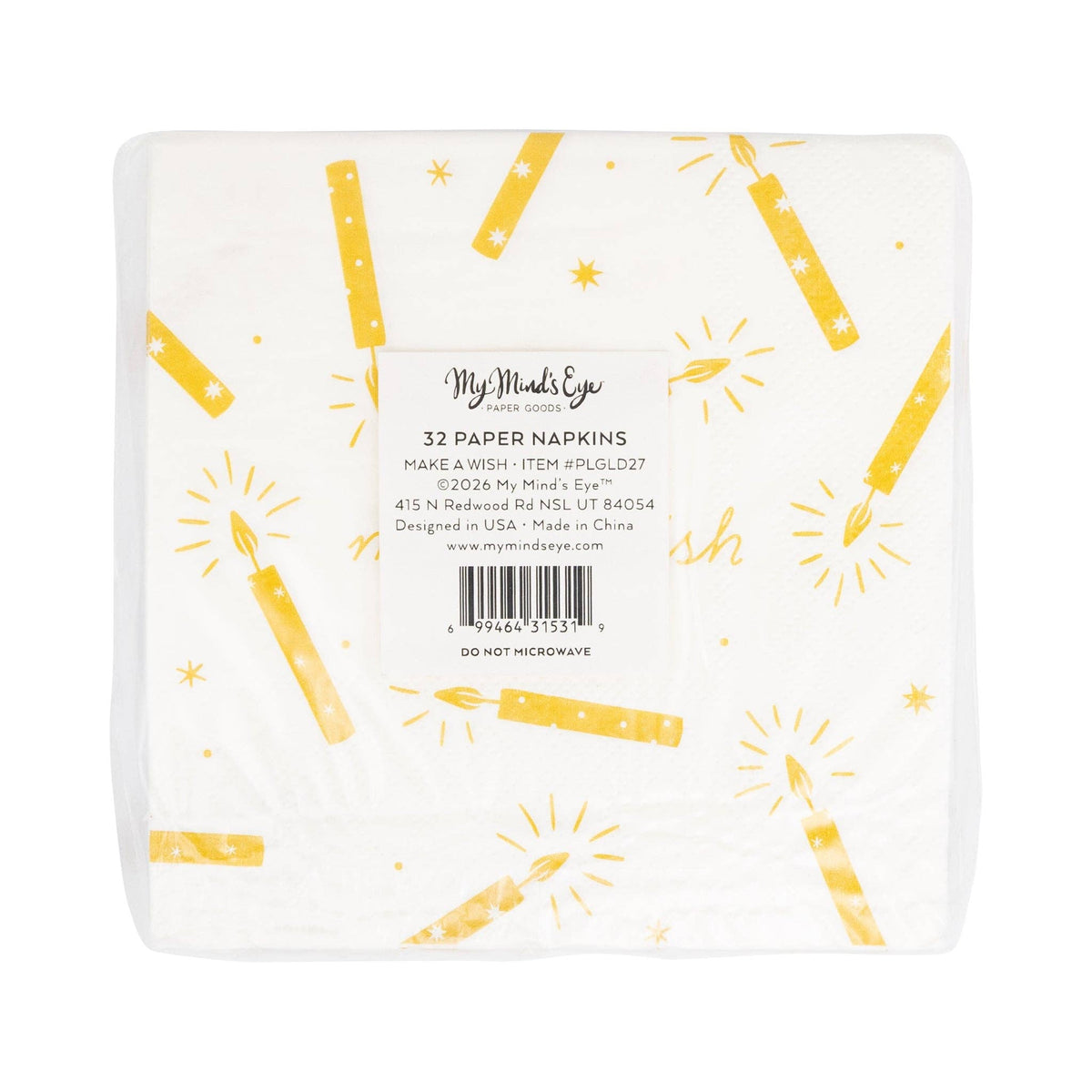 Make a Wish Candles Paper Cocktail Napkins - 18pk