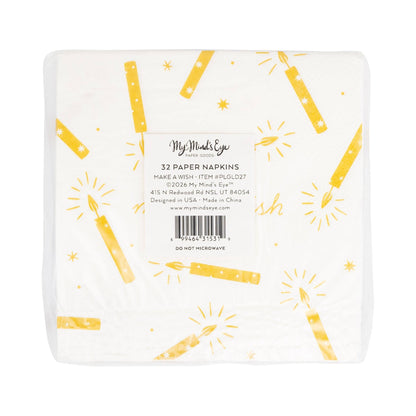 Make a Wish Candles Paper Cocktail Napkins - 18pk