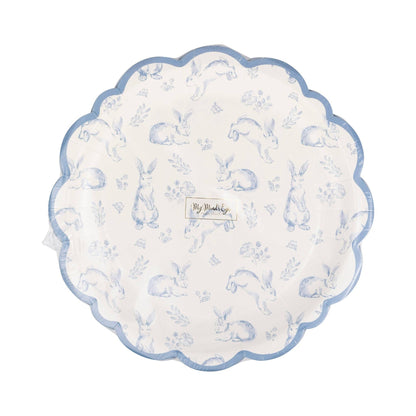 Bunny Toile 8" Paper Plates - 8pk