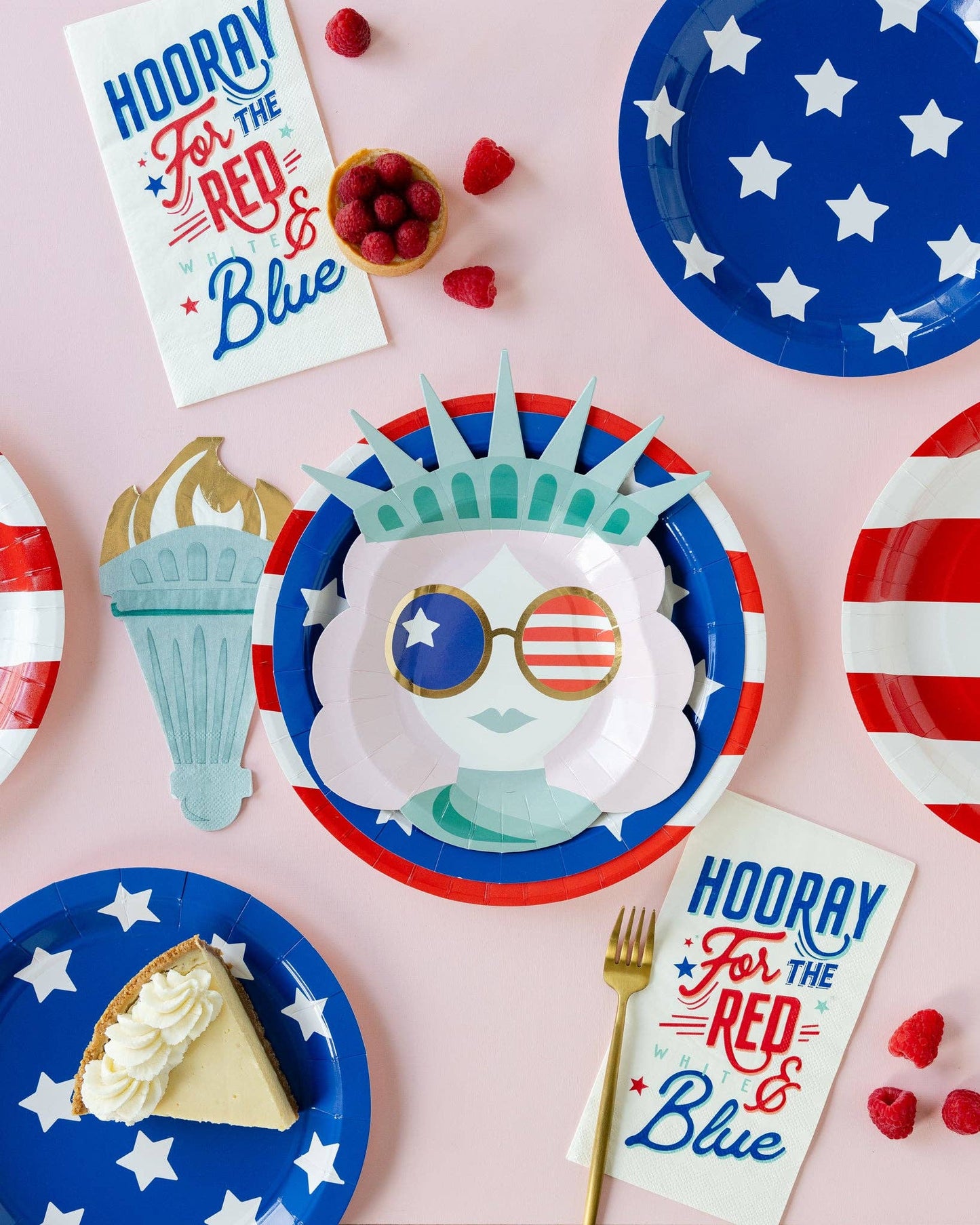 Red Striped 10" Round Paper Plates - 8pk