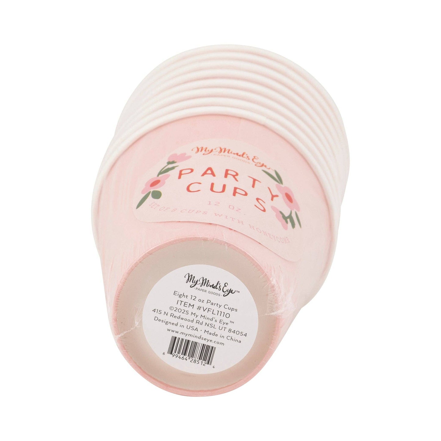 Floral Honeycomb 12oz Paper Cups - 8pk