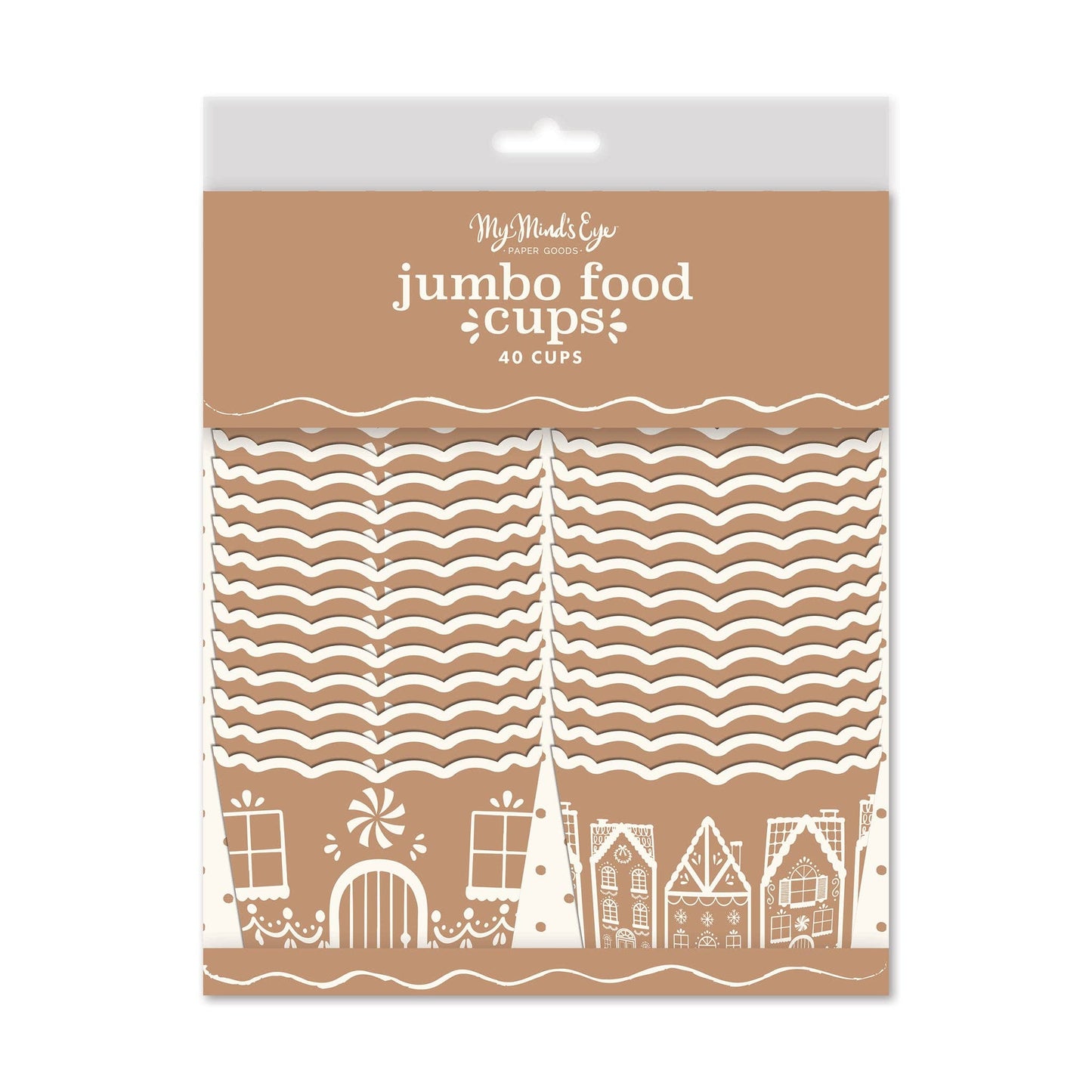 Gingerbread House Holiday Jumbo Food Treat Cups - 40pk