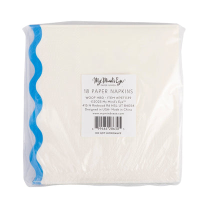 Woof Paw Print Happy Birthday Cocktail Napkins - 18pk