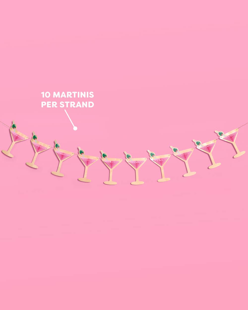 Martini Party 3D Honeycomb Banner