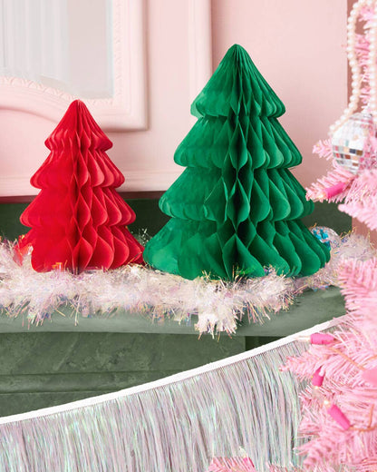 Assorted Honeycomb Christmas Tree Set - 4pk