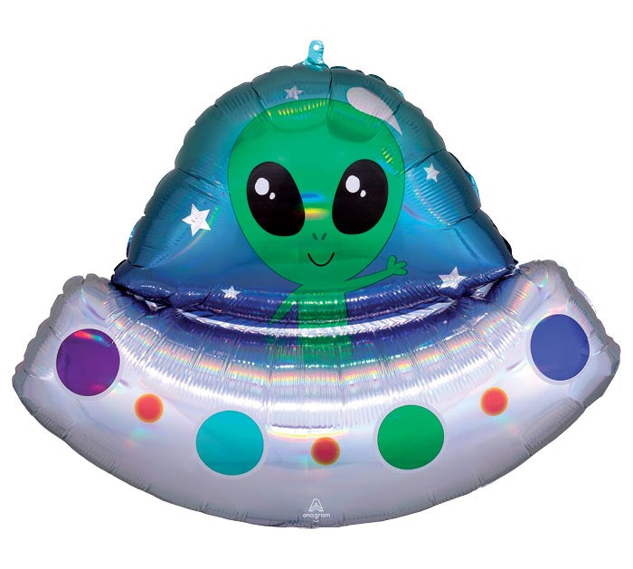 Alien Spaceship UFO Packaged Foil Balloon - 28"