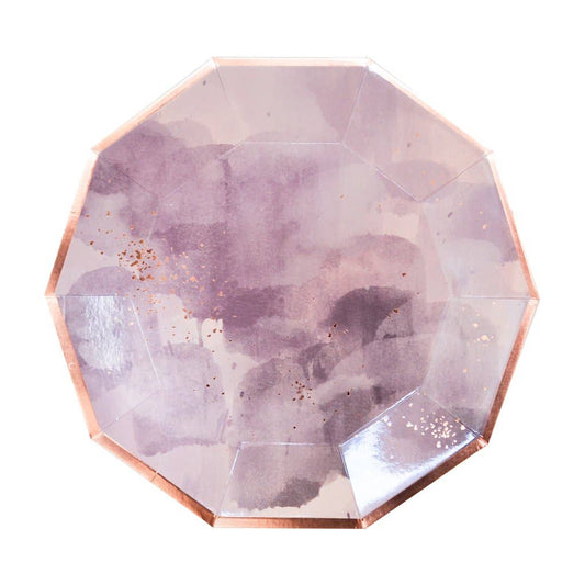 Amethyst - Purple Watercolor Premium Large Paper Plates