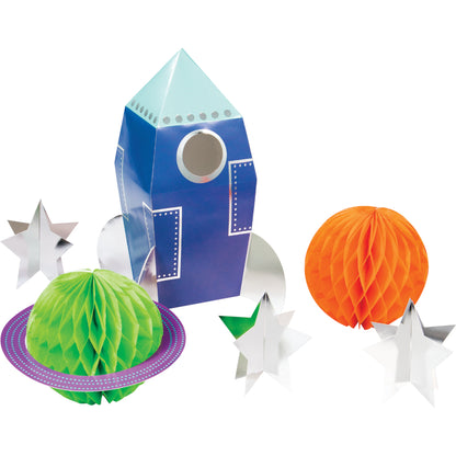 Assorted 3D Rocket Ship Space Galaxy Centerpiece Set