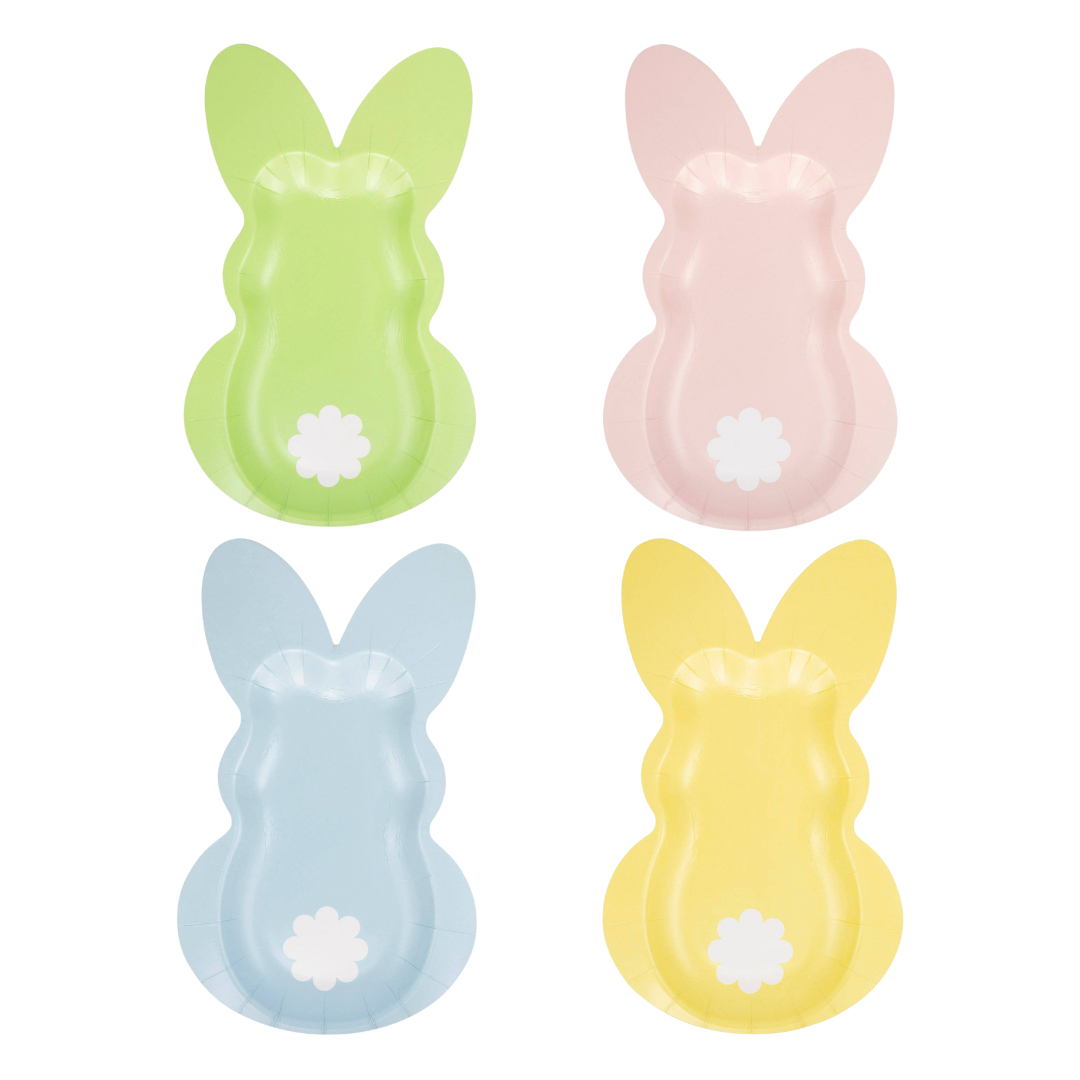 Assorted Pastel Bunny Paper Plate Set - 8pk