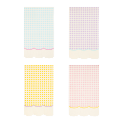 Gingham Assorted Pastel Guest Towel Napkins - 24pk