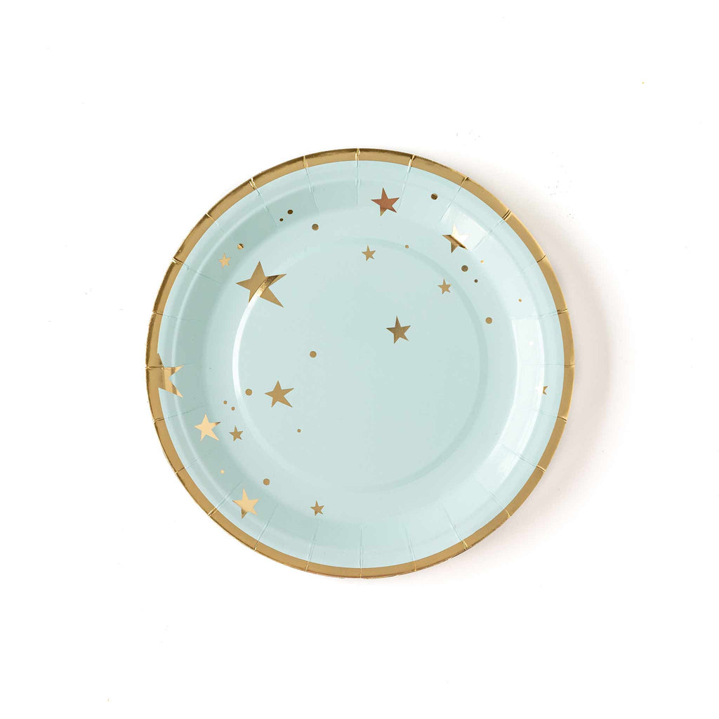 Baby Blue Star 9" Plates - 8pk