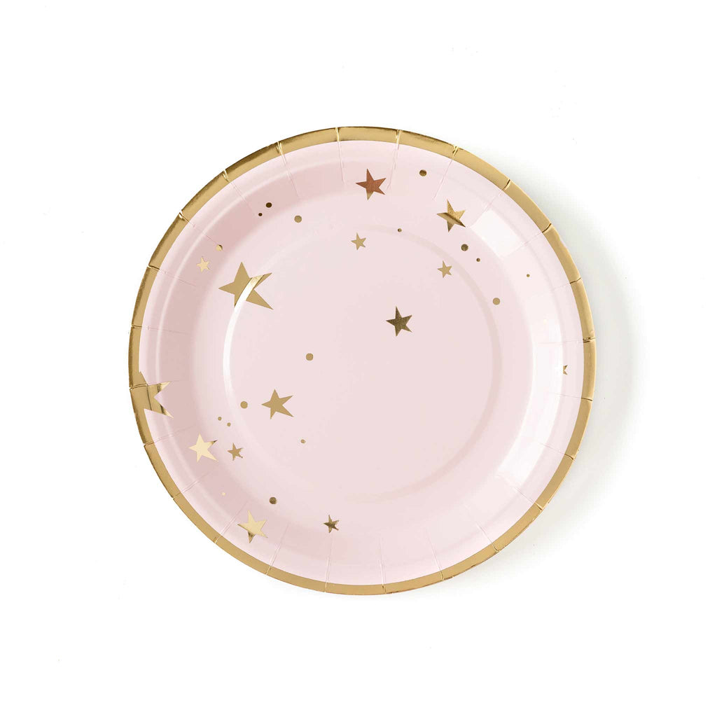 Baby Pink & Gold Stars 9" Plates