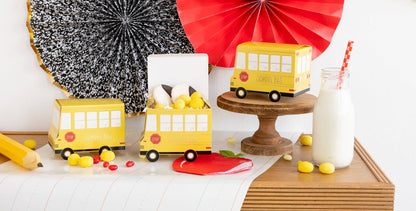 School Bus Party Favor Treat Boxes - 8pk