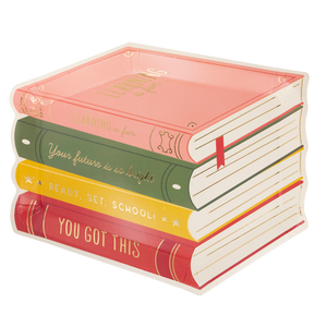 Back to School Stack of Books Paper Plates - 8pk