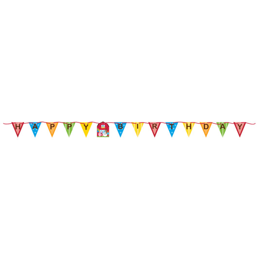 Barnyard Animals Farm Birthday Pennant Banner