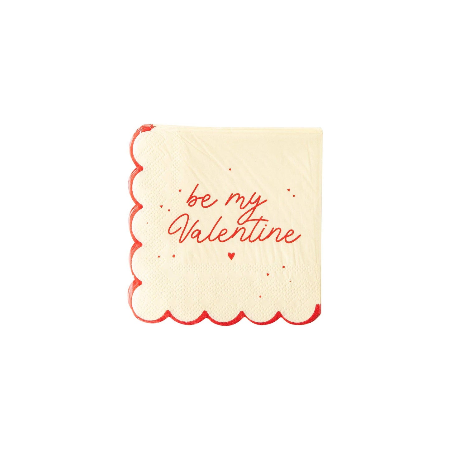 Be My Valentine Scalloped Cocktail Napkins - 24pk