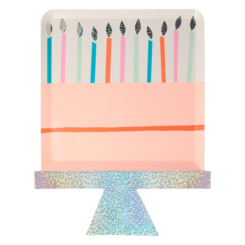Birthday Cake Paper Party Plates - 8pk