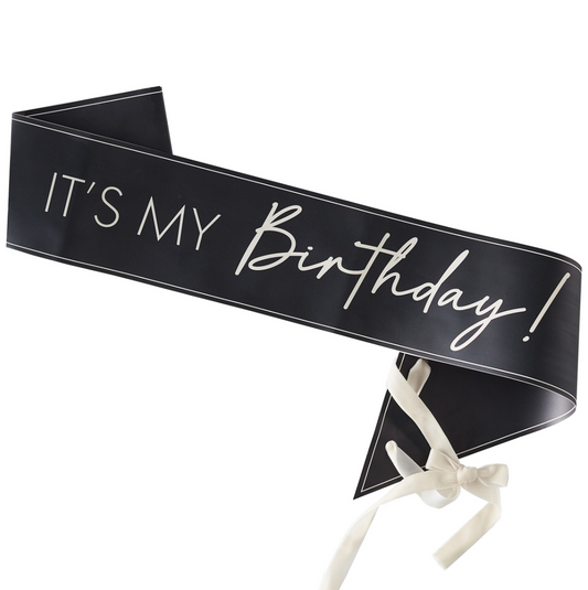 Black & Nude 'It's My Birthday' Sash