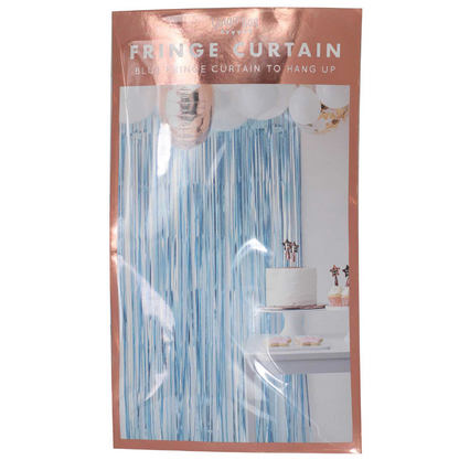 Matte Blue Fringe Curtain Party Backdrop