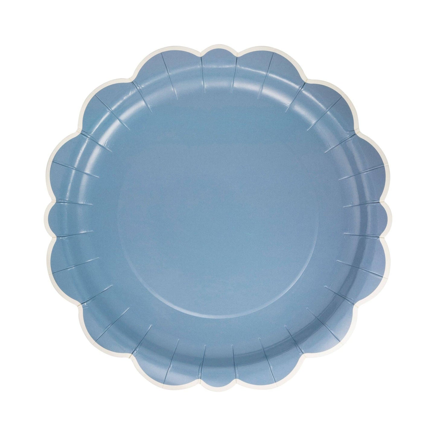 Blue Scalloped Edge Large 10" Paper Plates - 8pk