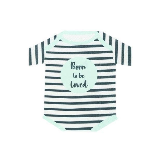 'Born To Be Loved' Baby Shower Teal Onesie Napkins - 16 pk