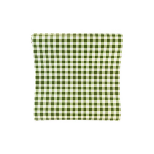 Green Gingham Christmas Table Runner