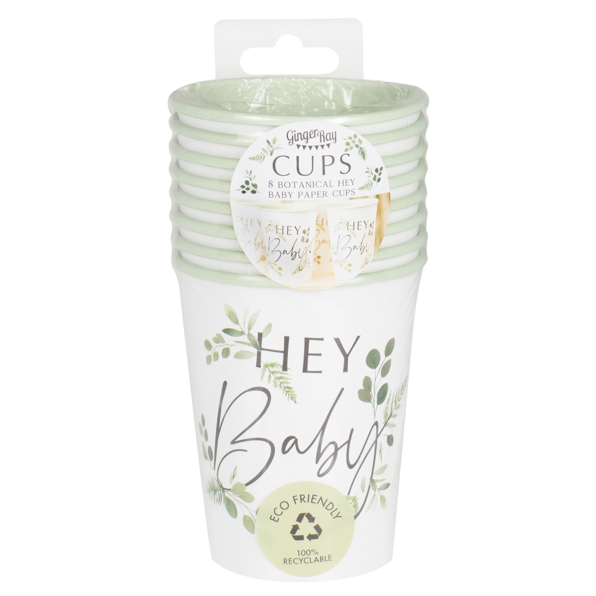 Botanical Hey Baby Shower Cups