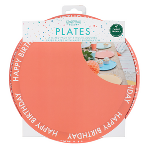 Brights Colorful Assorted Happy Birthday Paper Plates