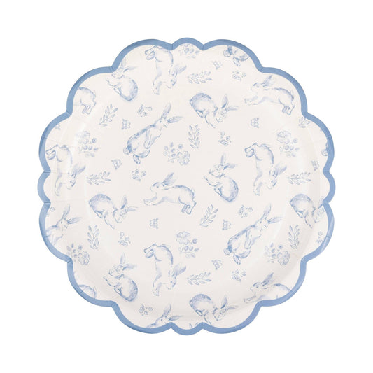 Bunny Toile 8" Paper Plates - 8pk