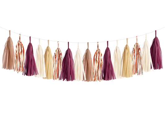 Burgundy & Rose Gold Tassel Garland Kit