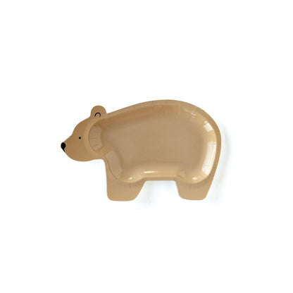 Brown Bear Side View Die Cut Party Plates