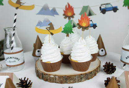 Camping Adventure Cupcake Topper Kit - 12pk