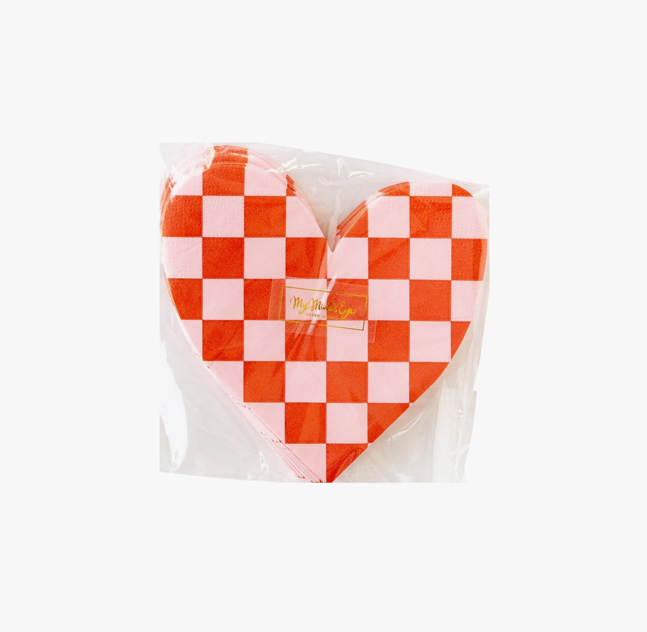 Checkered Heart Paper Napkins - 24pk